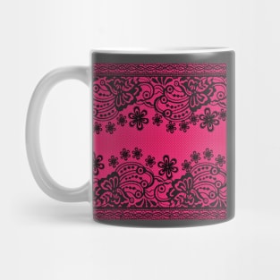 Red and Black Lace Mug